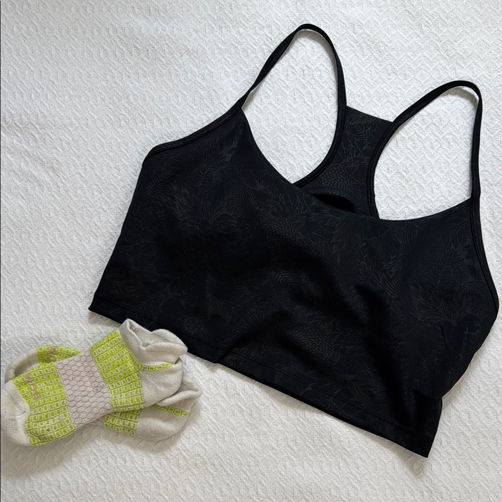 Black floral Women's Sports Bra